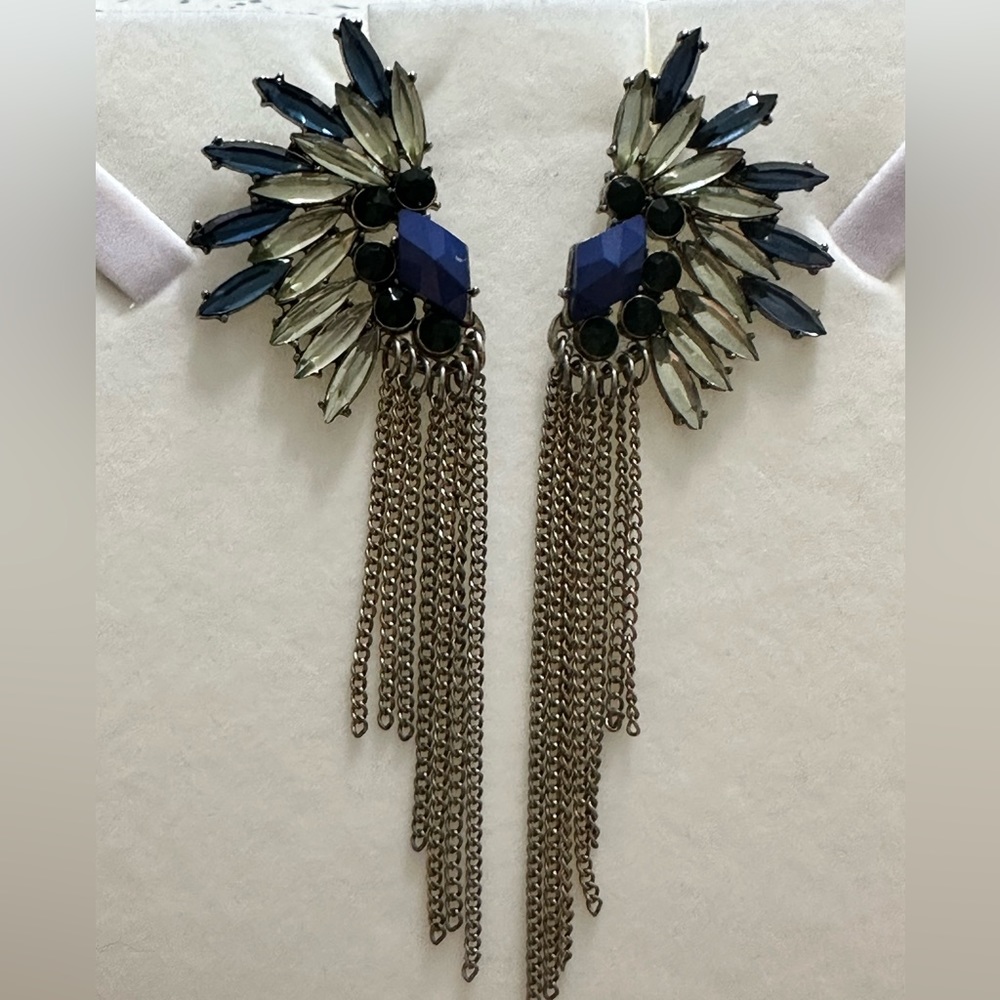 Peacock chain earrings